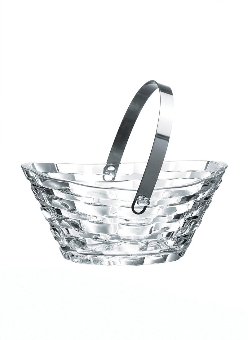 Pasabahce Paşabahçe F&D Crystal Glass Basket with Metal Handle - Image 1