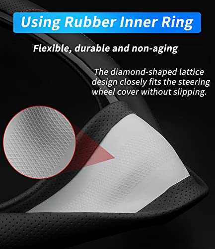Deer Route Custom-Fit Mazda Steering Wheel Cover, Premium Leather, Non-Slip, Breathable, D-Style, For Mazda Accessories - Image 4