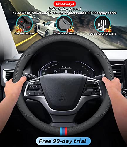Deer Route Custom-Fit Mazda Steering Wheel Cover, Premium Leather, Non-Slip, Breathable, D-Style, For Mazda Accessories - Image 2