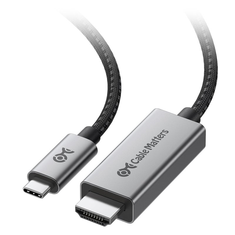 Cable Matters 48Gbps 8K USB C to HDMI 2.1 Cable 6 ft, Support 4K 240Hz and 8K 60Hz HDR - Thunderbolt 3, Thunderbolt 4, USB4 Compatible with iPhone 16/15 - Max Resolution on Any MacBook is 4K 60Hz - Image 1