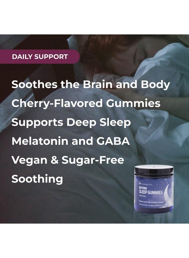 Youngevity Beyond Sleep Gummies - Plant-Derived Melatonin, GABA, L-Tryptophan, Chamomile - Supports Restful Sleep and Relaxation - Tart Cherry Flavor - 60 Vegan, Sugar-Free Gummies - Image 4
