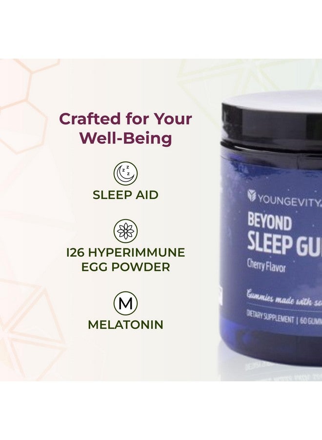Youngevity Beyond Sleep Gummies - Plant-Derived Melatonin, GABA, L-Tryptophan, Chamomile - Supports Restful Sleep and Relaxation - Tart Cherry Flavor - 60 Vegan, Sugar-Free Gummies - Image 5