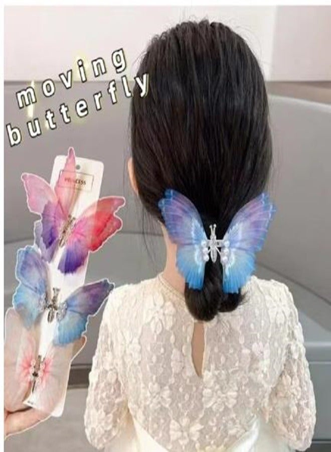 Smart Stylish Beautiful Moving Wings Pearl Big Butterfly Hair Clip For Girls Sweet Hair Decorate Hairpin Kids Lovely Hair Accessories (3) - Image 1
