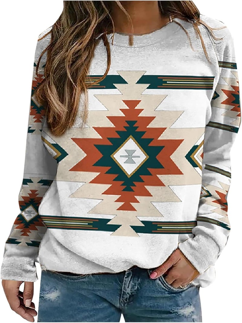 cheekyglo Women Long Sleeve Crewneck Sweatshirt Casual Fit Print Pullover Tops Comfy Loose Soft Basic Tunic T-Shirt Blouse - Image 1