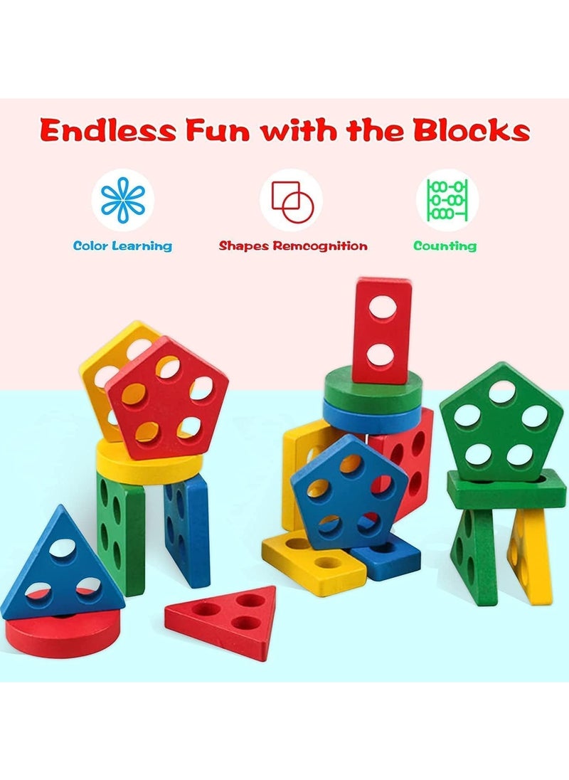 FUN MOMENT Wooden Educational Geometric Shape Sorter  - Image 3