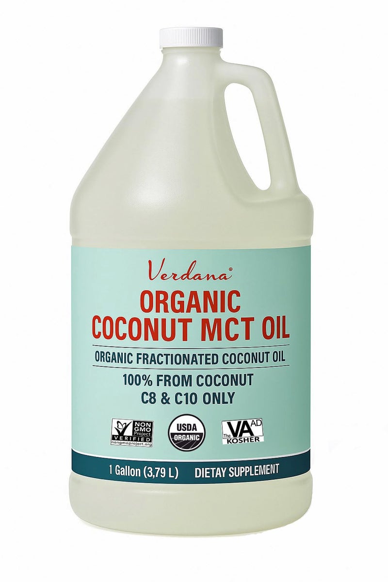 Verdana USDA Certified Organic Coconut MCT Oil Fractionated Coconut Oil No Palm Kernel Used Kosher Food Grade NonGMO Great for Keto and Paleo Diets 1Gallon