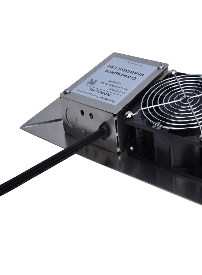 Durablow M1P 110 CFM Air-Out Stainless Steel Crawl Space Vent Fan, Foundation Vent, Radon Mitigation, for Crawl Space Exhaust Fan, Basement Ventilation Fan, Attic, Garage (Stainless steel, M1P) - Image 2