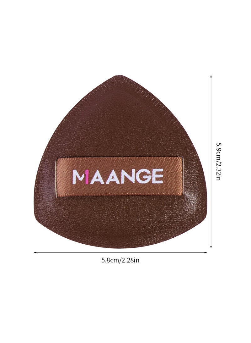 MAANGE 4-Pieces Triangle Makeup Puff Set - Soft, Reusable Foundation Sponge for Loose Powder, Wet/Dry Use (Brown) - Image 2