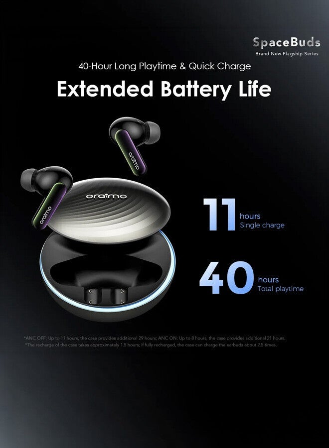 Oraimo OTW-630 Bluetooth Earphones, 10mm Drivers with Big Bass True Wireless Earbuds, 5.4 Bluetooth Headphones, 40H Playtime, IPX5, Noise Cancellation for Calls, Quick Charge Black - Image 3
