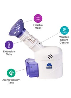 Mabis MABIS Facial Steamer, Steam Inhaler, FSA Eligible, Vaporizer or Vocal Steamer with Aromatherapy Diffuser and Soft Face Mask for Cleansing, Sinus Pressure, Congestion, Colds and Cough, 25mL  - Image 4