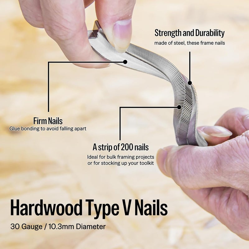 Meite V1010 Hard Wood Type 10.3mm Diameter V Nails 10mm Length 3/8-In for Picture Frame Joiner V1015B V-Nailer Joining Gun 4000 PCS/Box - Image 3