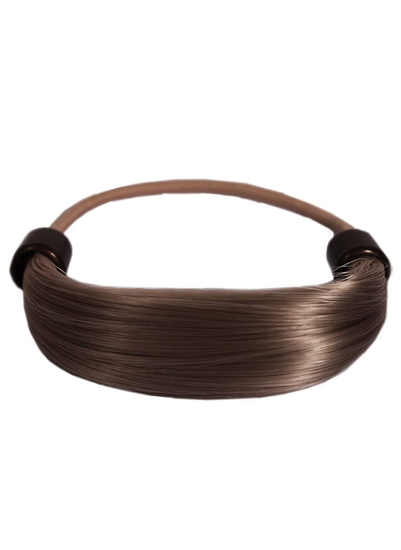 Mia Mia Tonytail Ponytail Wrap Synthetic Wig Hair on Elastic Rubber Band for Women, Teens, Girls, Dancers, Teams - Light Brown 