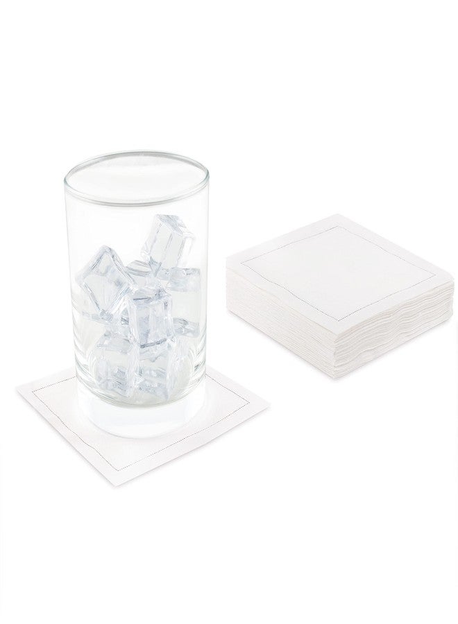 Five Star Napkins White Linen Cocktail - 4.5" x 4.5" - 50 Units - Image 3