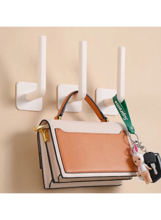 2 pcs,No - Punching L - Shaped Adhesive Hooks, Strong & Trace - free Multi - functional Plastic Hooks for Kitchen, Behind Door & Clothes Hanging  - Image 3