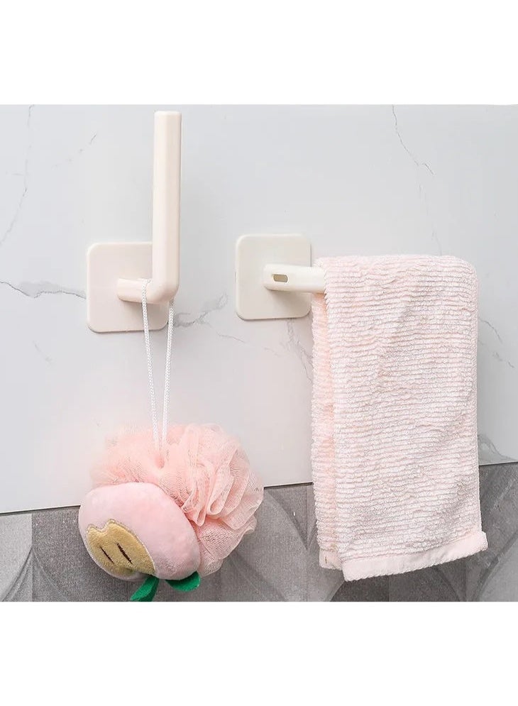 2 pcs,No - Punching L - Shaped Adhesive Hooks, Strong & Trace - free Multi - functional Plastic Hooks for Kitchen, Behind Door & Clothes Hanging  - Image 5