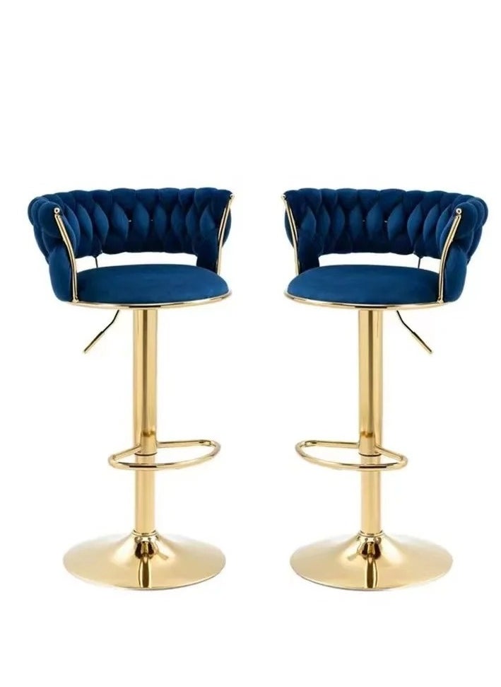 Generic SUPAAR Adjustable Height Metal Frame Cushioned Bar Stool with Emerald Velvet Seat  - Image 1