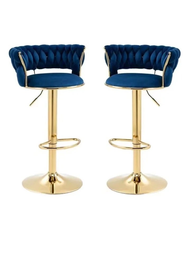 Generic SUPAAR Adjustable Height Metal Frame Cushioned Bar Stool with Emerald Velvet Seat  - Image 3