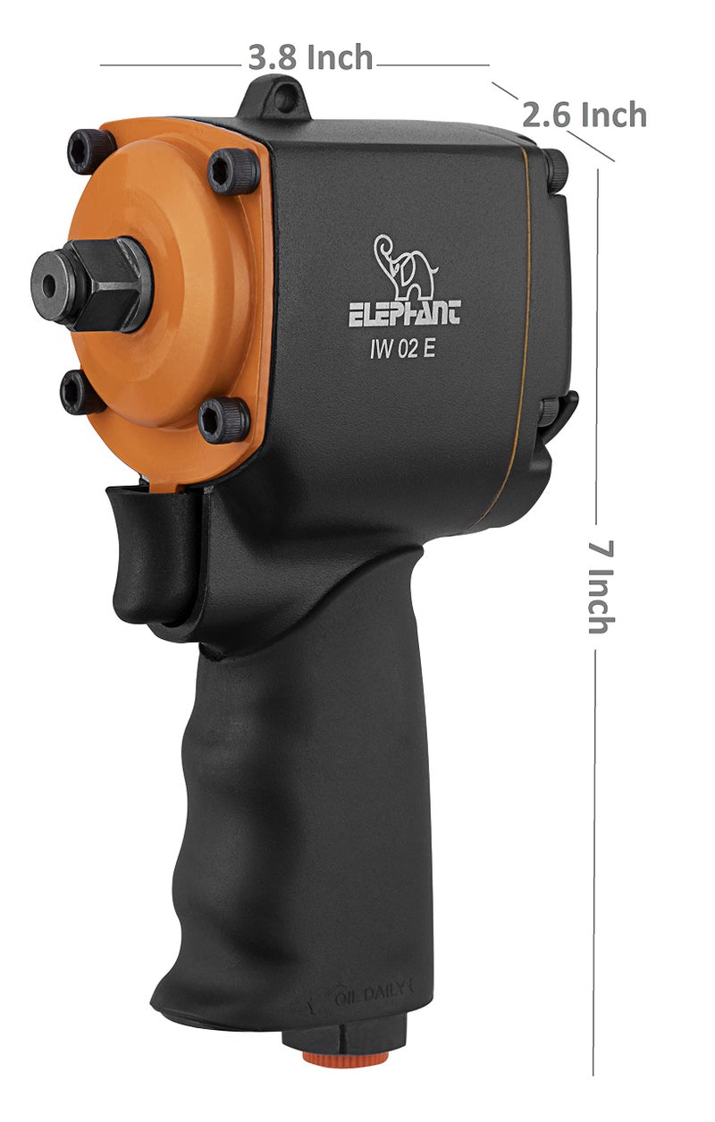 Elephant 1/2 Inch Ultra Compact Air Impact Wrench for Industrial Use | IW-02E - Image 4