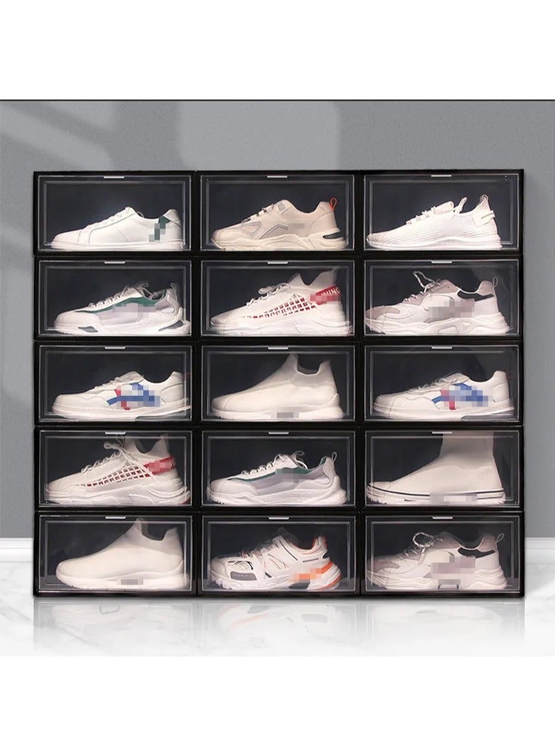 Apustim X-Large Shoe Storage Boxes Organizers Clear Plastic Stackable 6 Pack,Shoe Rack and Holder Substitute,Sneaker Containers,Toy Storage Organizer Bins for Entryway,Closet,Under Bed  - Image 2