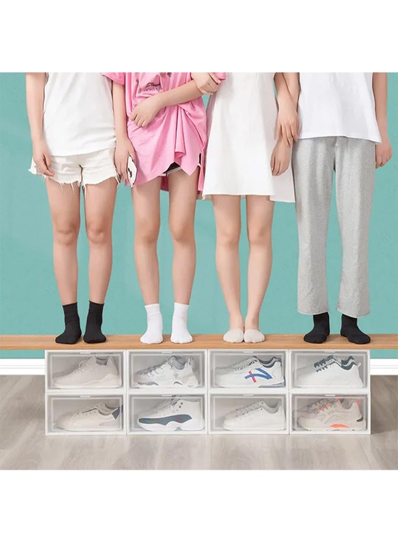 Apustim X-Large Shoe Storage Boxes Organizers Clear Plastic Stackable 6 Pack,Shoe Rack and Holder Substitute,Sneaker Containers,Toy Storage Organizer Bins for Entryway,Closet,Under Bed  - Image 4