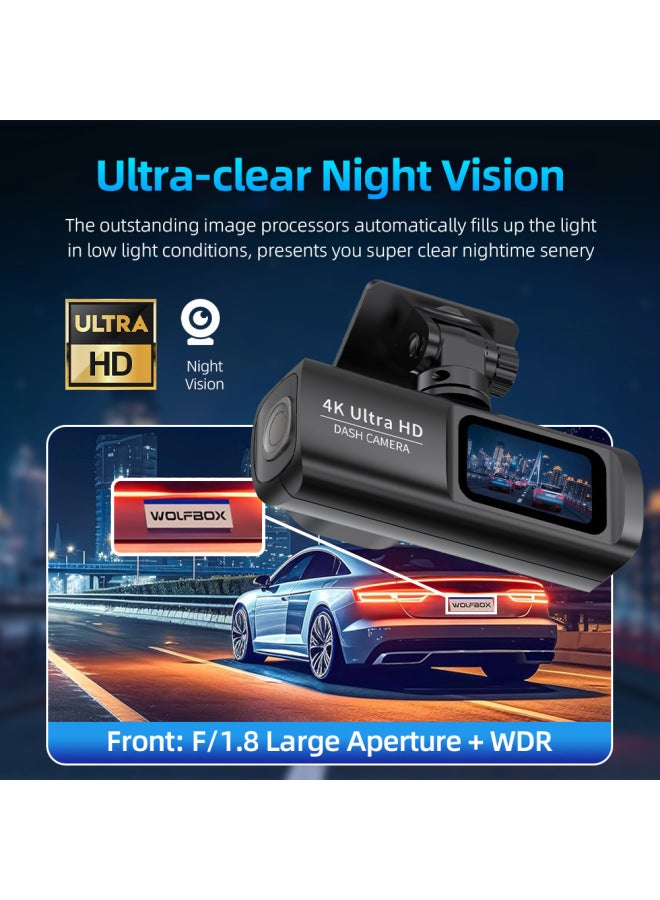 Neutral K Dash Cam Hd Night Vision Front And Rear Dual Recording Mobile Phone Interconnection Backup Camera Vehicle Recorder - Image 2