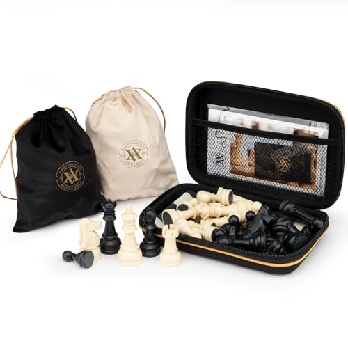 A&A Chess Set - 15''x15'' Foldable Silicone Chessboard and 3.25'' King Height Weighted Plastic Staunton Pieces with Carrying Case for Portable Travel - Image 4