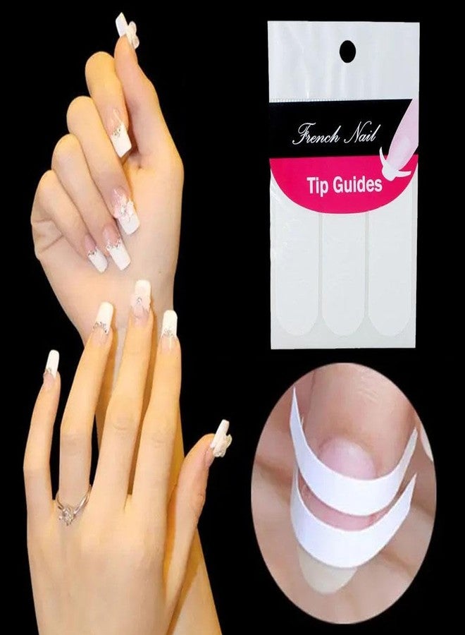 Jinshining 240 Pcs White French Manicure Nail Art Stickers Strips, Guide Stickers Moon Shape Design Self-Adhesive Nail Sticker Tips for Manicure Decoration DIY Tools Stickers and Decals Nail Art Accessories - Image 3