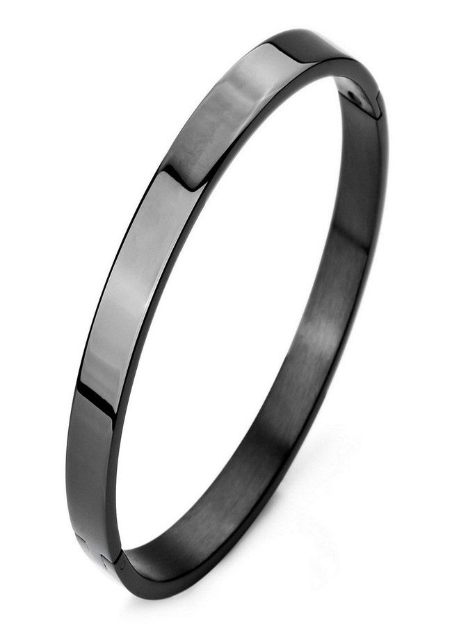 ZIVOM® Surgical Stainless Steel Matte Black Oval Macho Kada Bracelet For Men - Image 1