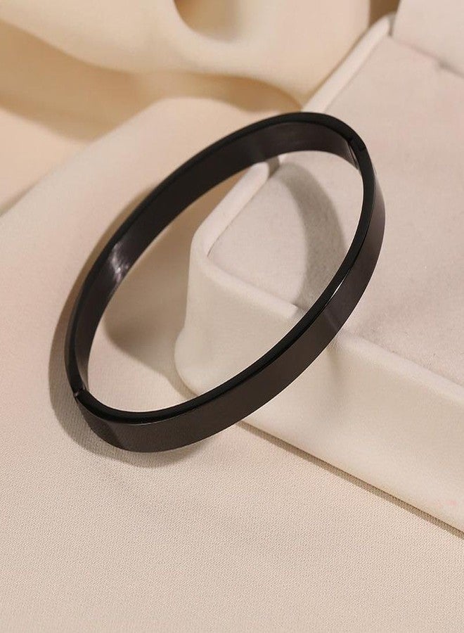ZIVOM® Surgical Stainless Steel Matte Black Oval Macho Kada Bracelet For Men - Image 2