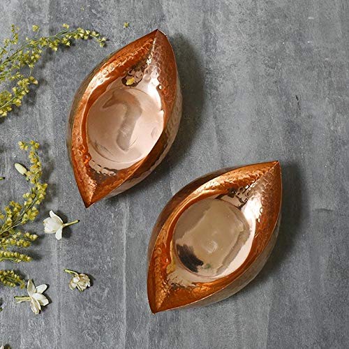 The Purple Tree Copper Pods Tealight Candle Holder (Pack of 2 pc), Diwali Tealight Holder, Christmas Candle Holder, Diwali Decorations, Diwali décor, Diwali Gifts - Image 2