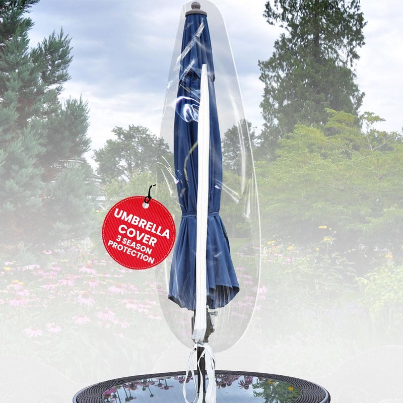 LAMINET غطاء أثاث خارجي بلاستيكي مقاوم للماء من LAMINET شفاف وقوي  غطاء مظلة  حماية على مدار 3 مواسم  يحافظ على المطر والثلج والحطام  حماية ممتازة بسعر اقتصادي