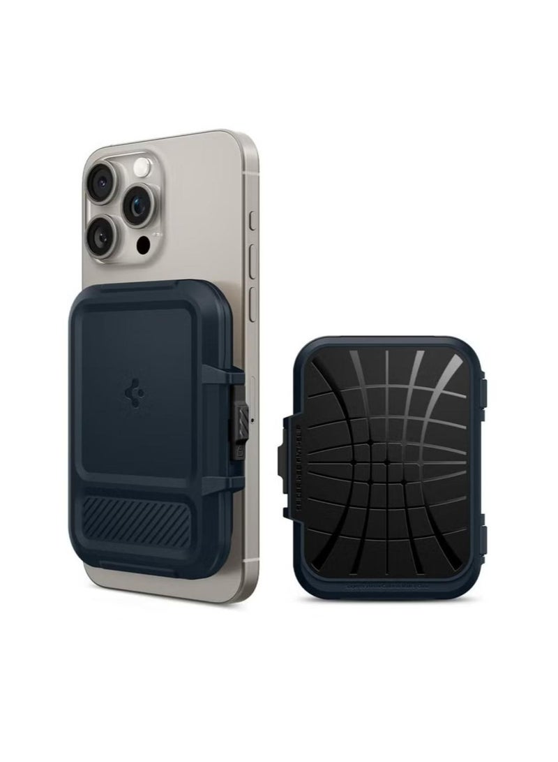 Spigen Lockfit MagFit Magnetic MagSafe Wallet Card Holder [up to 6 Cards] for iPhone 16 Pro Max / 16 Pro / 16 Plus / 16 / iPhone 15/14/13/12 series - Metal Slate - Image 1