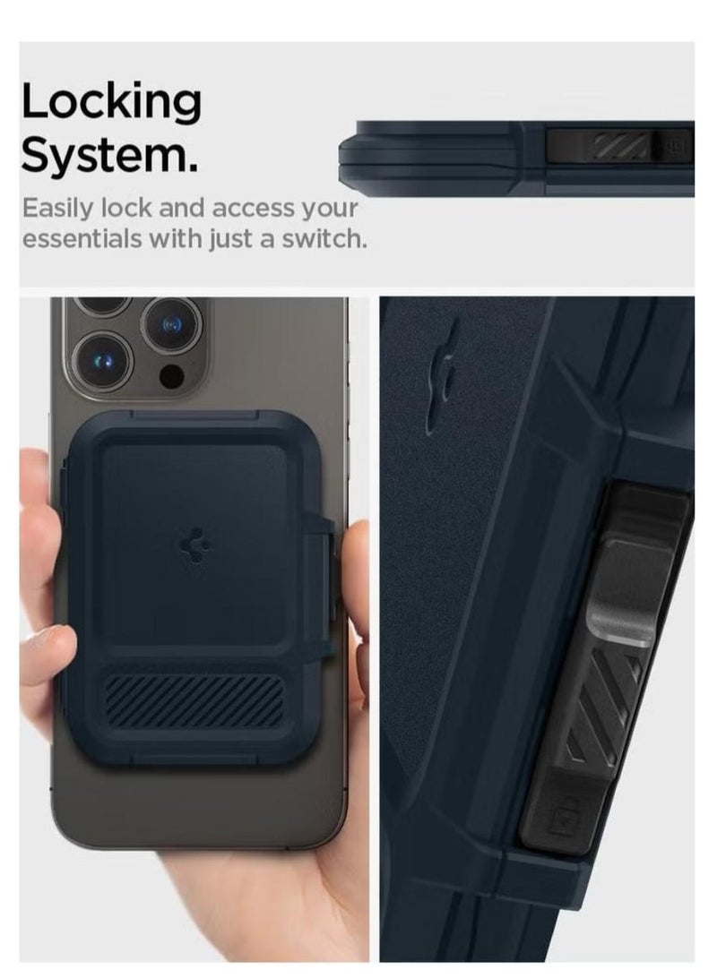 Spigen Lockfit MagFit Magnetic MagSafe Wallet Card Holder [up to 6 Cards] for iPhone 16 Pro Max / 16 Pro / 16 Plus / 16 / iPhone 15/14/13/12 series - Metal Slate - Image 5