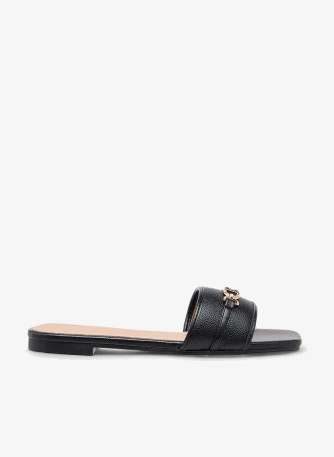 Flora Bella Metal Accent Slip-On Flat Sandals