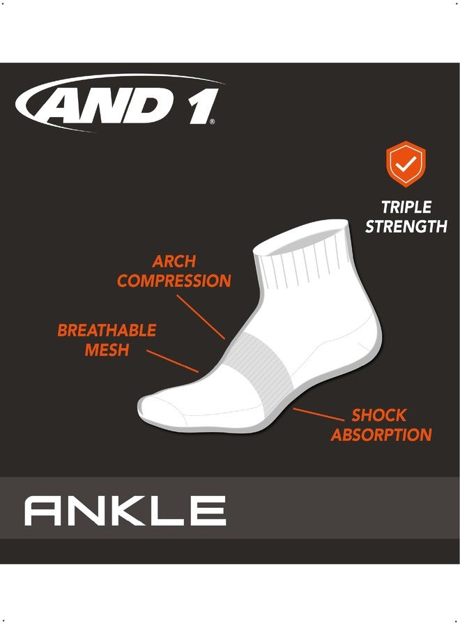 AND1 Men's Socks - Athletic Cushion Quarter Cut Socks (24 Pack), Size 6-12.5, Navy Assorted - Image 2