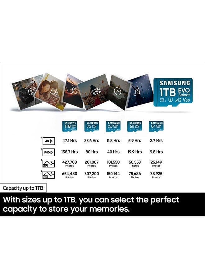 Samsung EVO Select MicroSD Memory Card + Adapter, 512GB microSDXC, Speeds Up to 130 MB/s, UHS-I, C10, U3, V10, A2, Upgrade Storage for Phones, Tablets, Nintendo Switch, MB-ME512SA/AM - Image 5