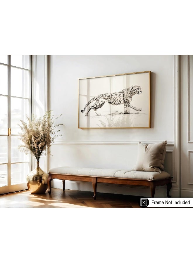 Poster Master Cheetah Poster - Striding Cheetah Print - Drawing Art - Sketch Art - Minimal Art - Gift For Men, Women & Animal Lover - Decor For Living Room, Dorm Or Kids Room - 8X10 Unframed Wall Art - Image 3