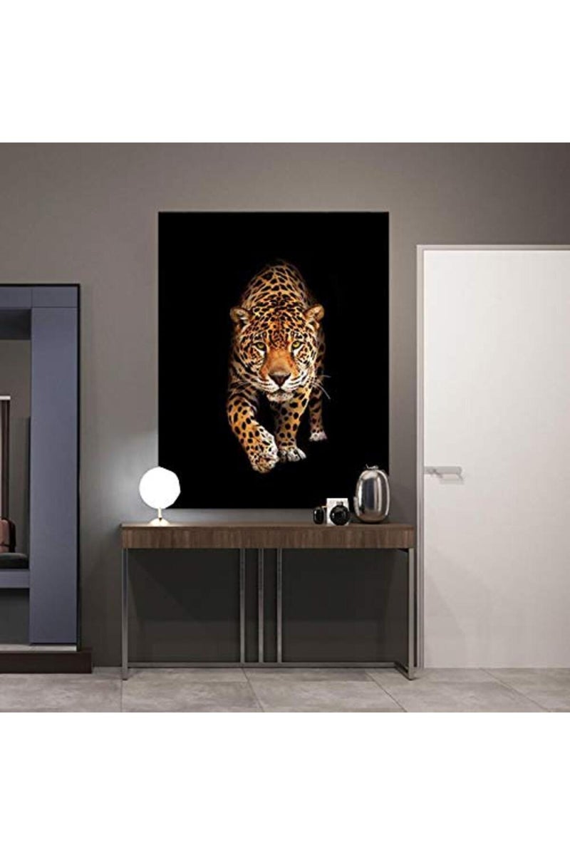 Canvas Print Wall Art Picture Walking Leopard Canvas Paintings Animal Pictures For Home Wall Posters For Decorative Living Room 40x60cm/15.7”x23.6” No Frame - Image 2