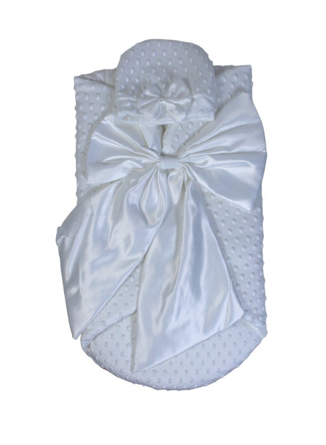 Baby Blanket Swaddle Sleeping Bag With A Bow & Cap for Newborn Easy to Carry - Image 2