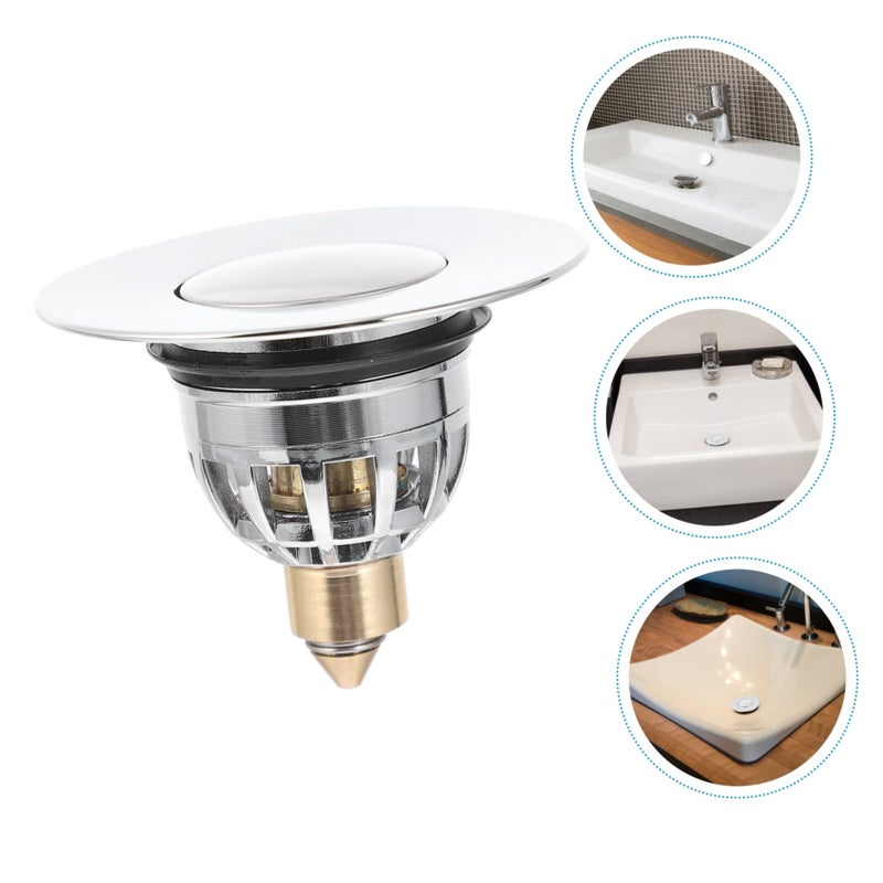 Universal Sink Drain Cover Non Slip Washbasin Plug Easy Install Water Strainer - Image 3