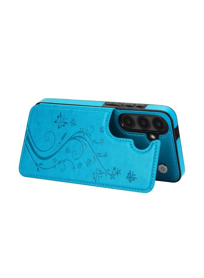 Asuwish Phone Case for Samsung Galaxy S24 FE 5G with Tempered Glass Screen Protector and Card Holder Wallet Cover Stand Flip Leather Cell Accessories S 24 EF S24FE 24S Cases Women Men Blue - Image 4