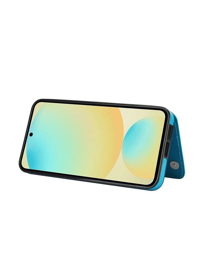 Asuwish Phone Case for Samsung Galaxy S24 FE 5G with Tempered Glass Screen Protector and Card Holder Wallet Cover Stand Flip Leather Cell Accessories S 24 EF S24FE 24S Cases Women Men Blue - Image 5