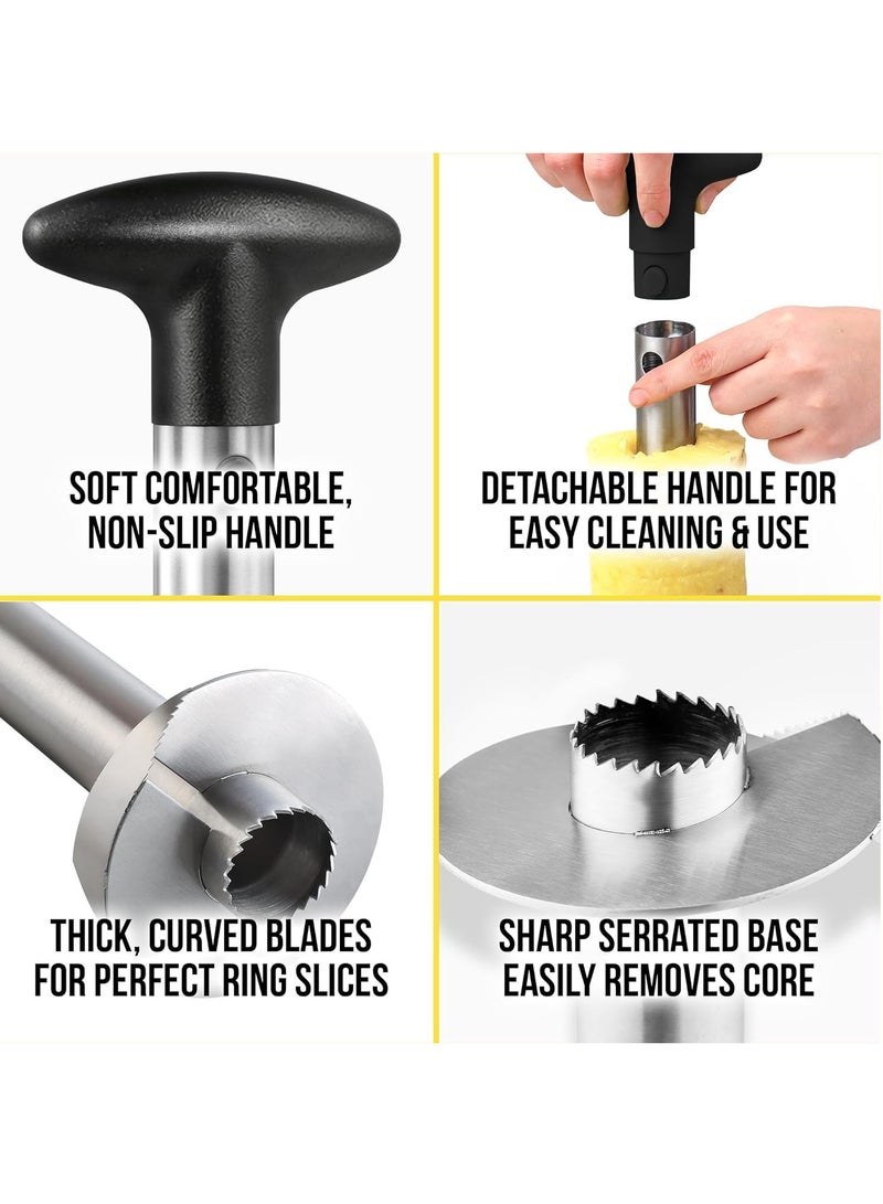 Altheqa Kitchen Pineapple Corer and Slicer Tool - Stainless Steel Pineapple Cutter for Easy Core Removal & Slicing - Super Fast Pineapple Slicer and Corer Tool Saves You Time (Black)  - Image 5