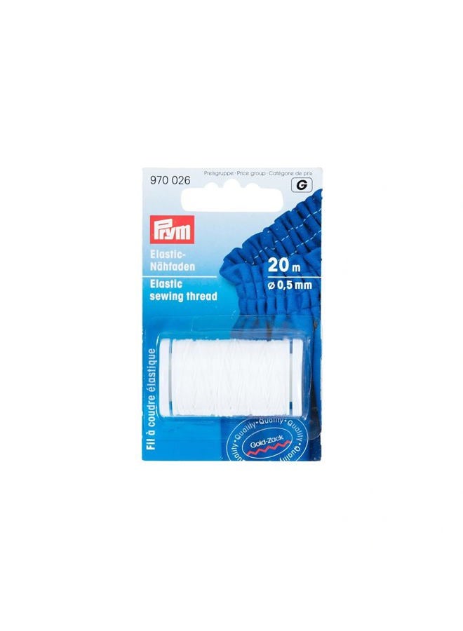 PRYM Elastic Sewing Thread 0.5 mm White - Image 1