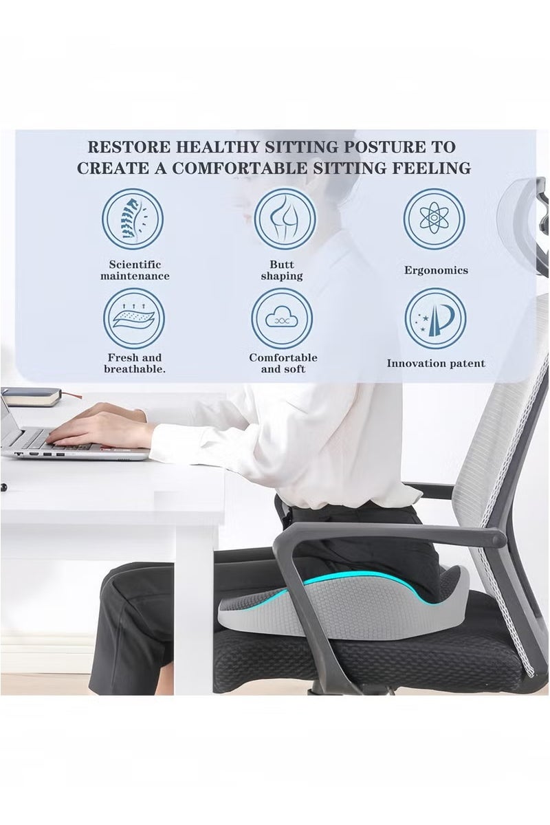 XiuWoo Office Seat Cushion Memory Foam Chair Cushions 3D Design for Pressure Relief, Back Pain Relief, Sciatica, Lower Back and Spine Support, Hemorrhoid Pain Relief  - Image 4