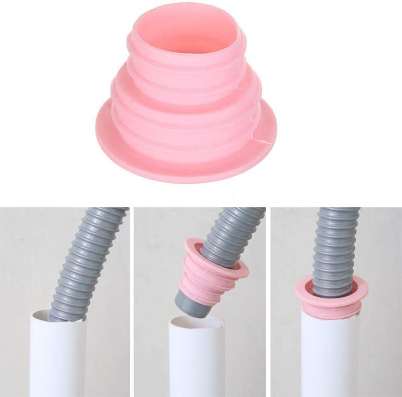 SIYANSHU Drain Pipe Hose Deodorant Silicone Ring Silicone Seal Plug Ring Washing Machine Plug Ring for Laundry Room Bathroom Bathtub Kitchen Cleaning Tools (Pack of-1, Pink) - Image 1