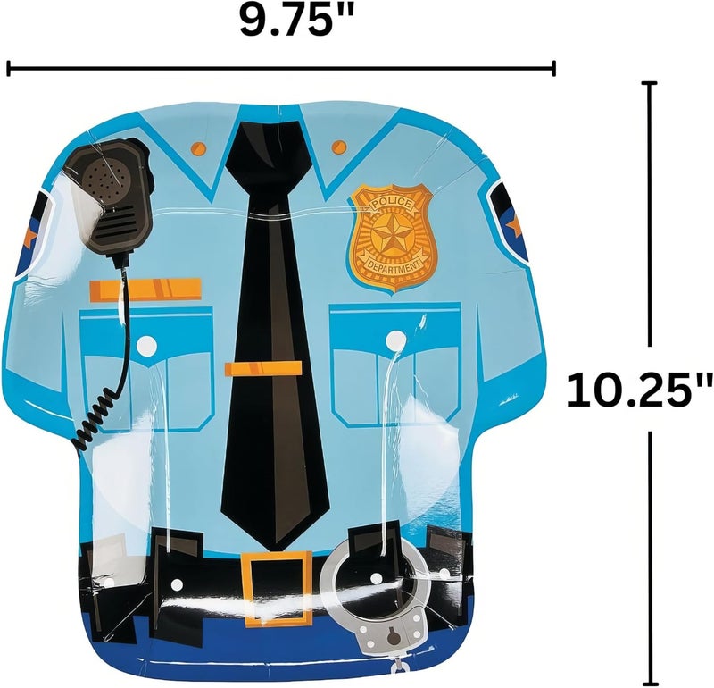 Fun Express  Police Party Shaped Dinner Plates for Birthday  Party Supplies  Print Tableware  Print Plates  Bowls  Birthday  8 Pieces - Image 2