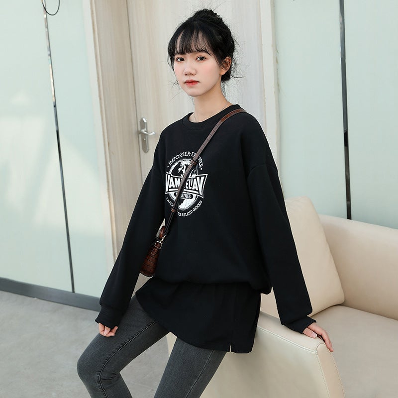 Solid Color All-match Fart Curtain Fake Hem Shirt Stacked with Inner Base Half Skirt Denim A- line Skirt white cotton - Image 4