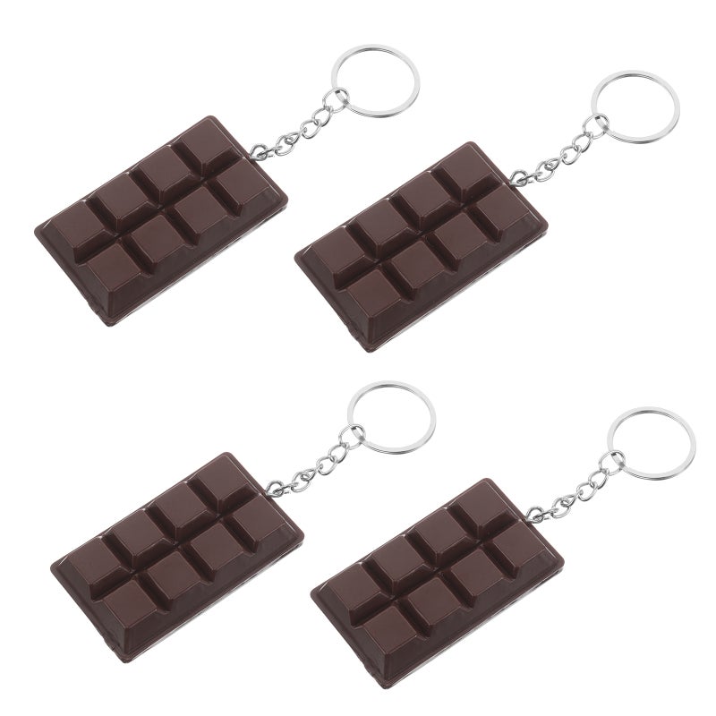 4pcs Funny Chocolate Keychain Cute Keychain Key Chain Accessories For Backpacks Novelty Keyring Keychain For Couples Key Decor For Bags - Image 4