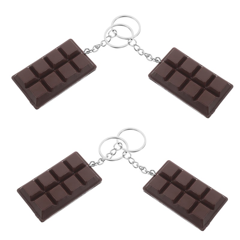 4pcs Funny Chocolate Keychain Cute Keychain Key Chain Accessories For Backpacks Novelty Keyring Keychain For Couples Key Decor For Bags - Image 1